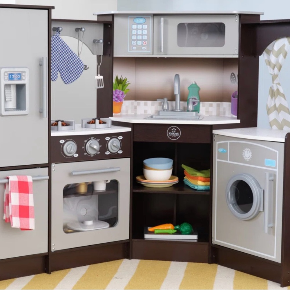 Kid Kraft Brown and Gray Kitchen Tools with Modern Design